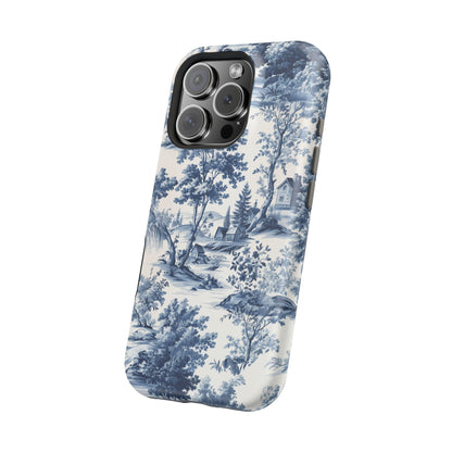 Vintage Charm Blue Toile iPhone Case