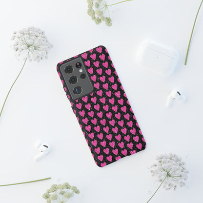 Glitter Pink Hearts Samsung Galaxy Case