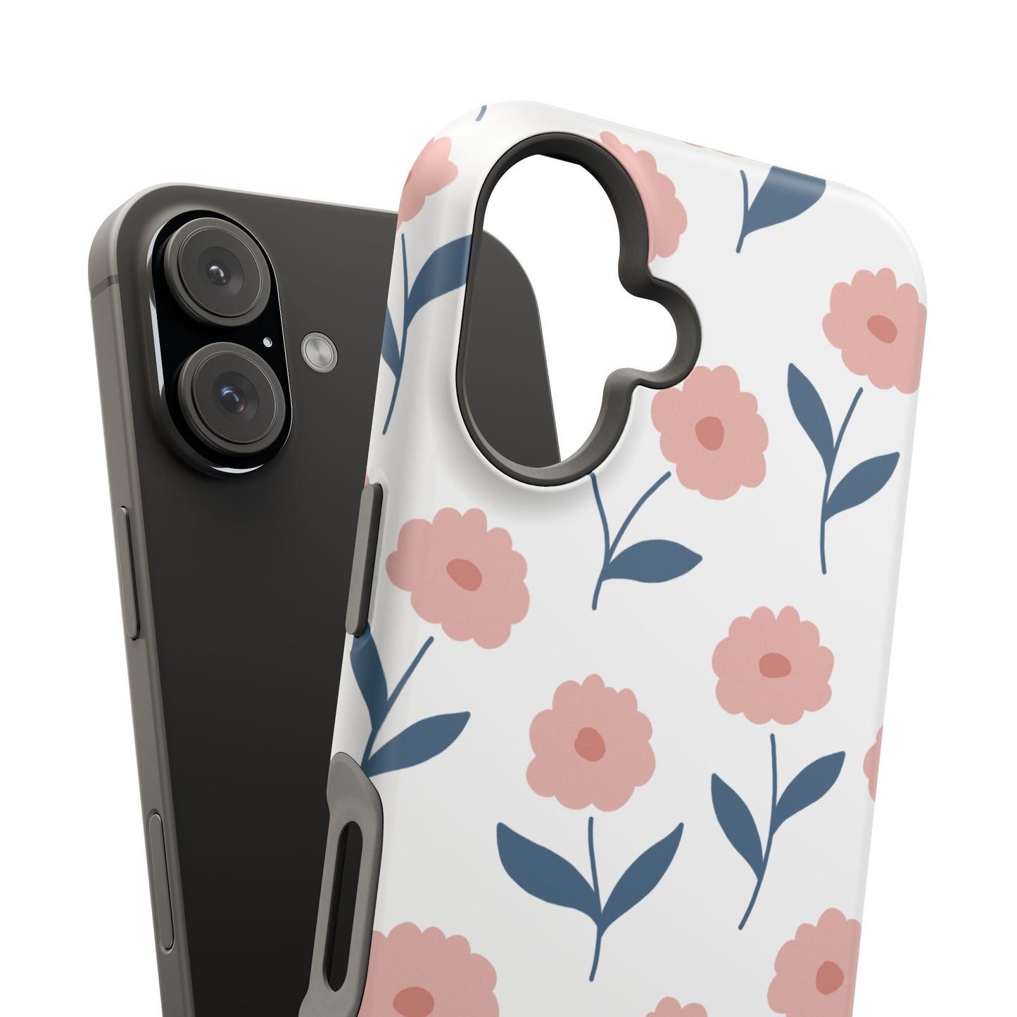 Playful Pink Floral Tough MagSafe  iPhone Case – Soft Pastel Design, Slim & Shockproof