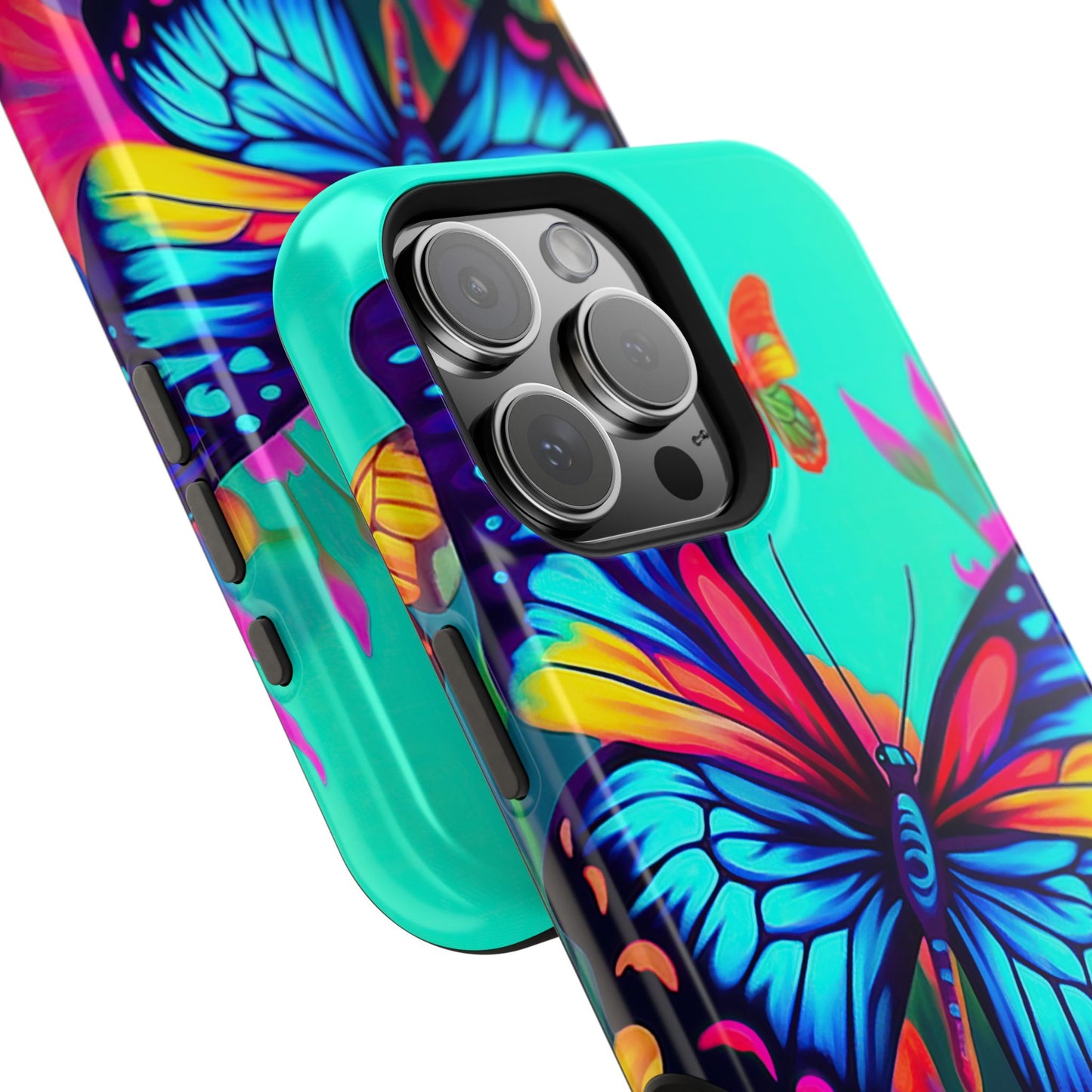 Vivid Butterfly & Floral Burst - MagSafe iPhone Case