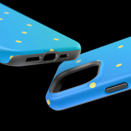 Blue Ocean Gradient Polka Dots MagSafe iPhone Case – Shockproof, Smooth Matte Finish, Dual-Layer Design