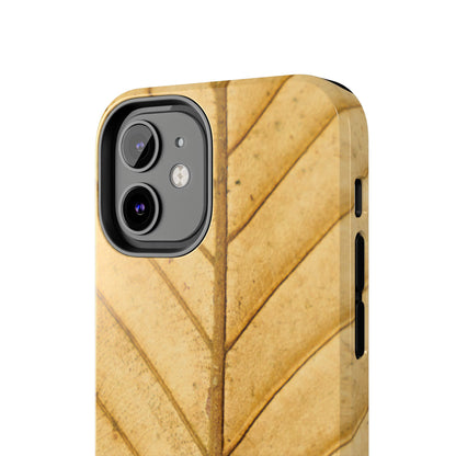 Golden Leaf Texture iPhone Case – Minimal Nature Design