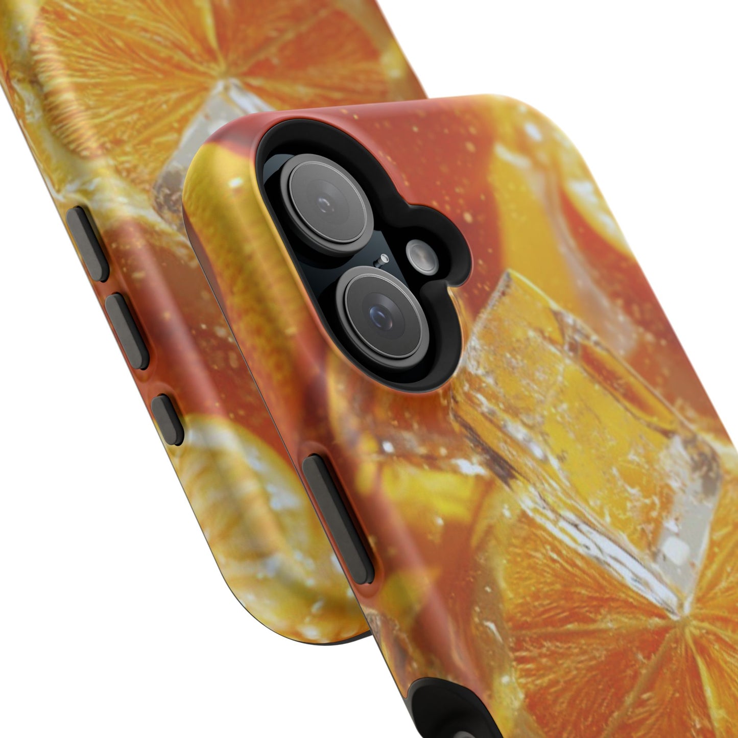 Citrus Orange Splash MagSafe iPhone Case – Dual-Layer Tough Protection, Vibrant Summer Design