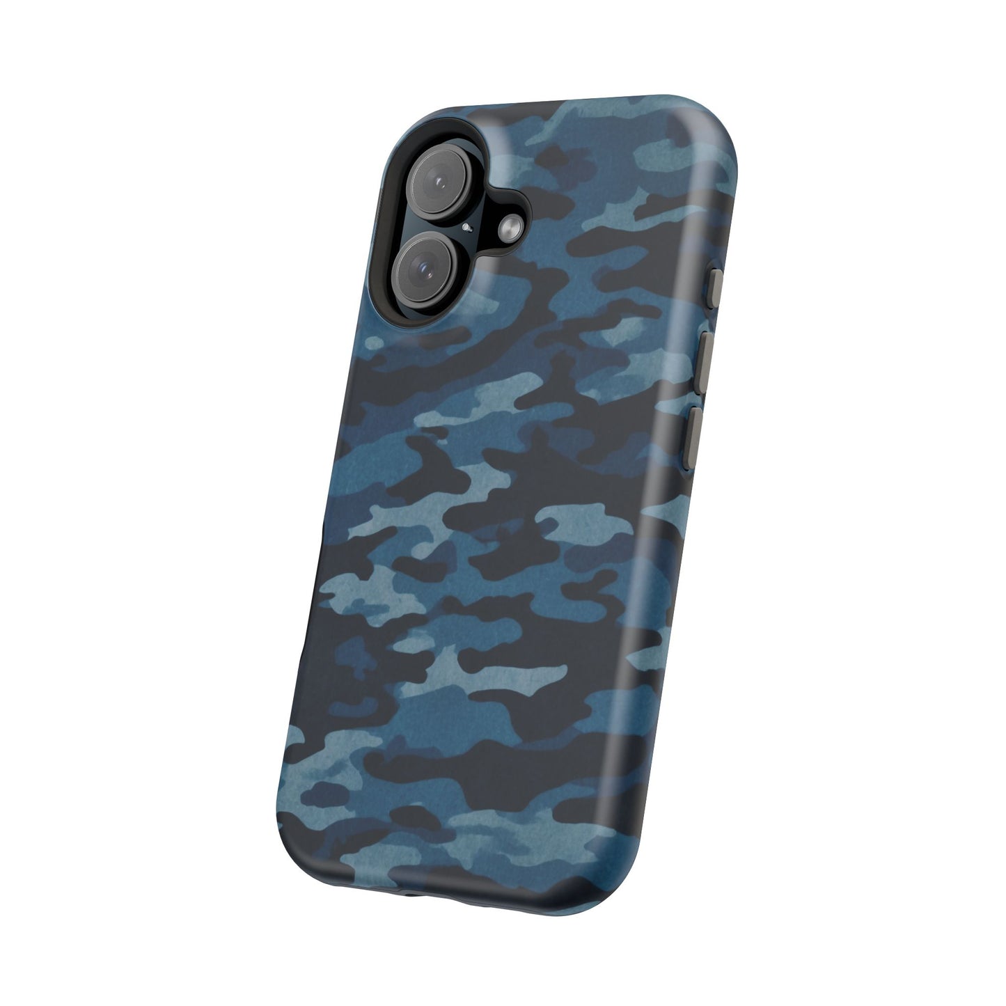 Dark Blue Camouflage – MagSafe iPhone Case with Modern Rugged Style