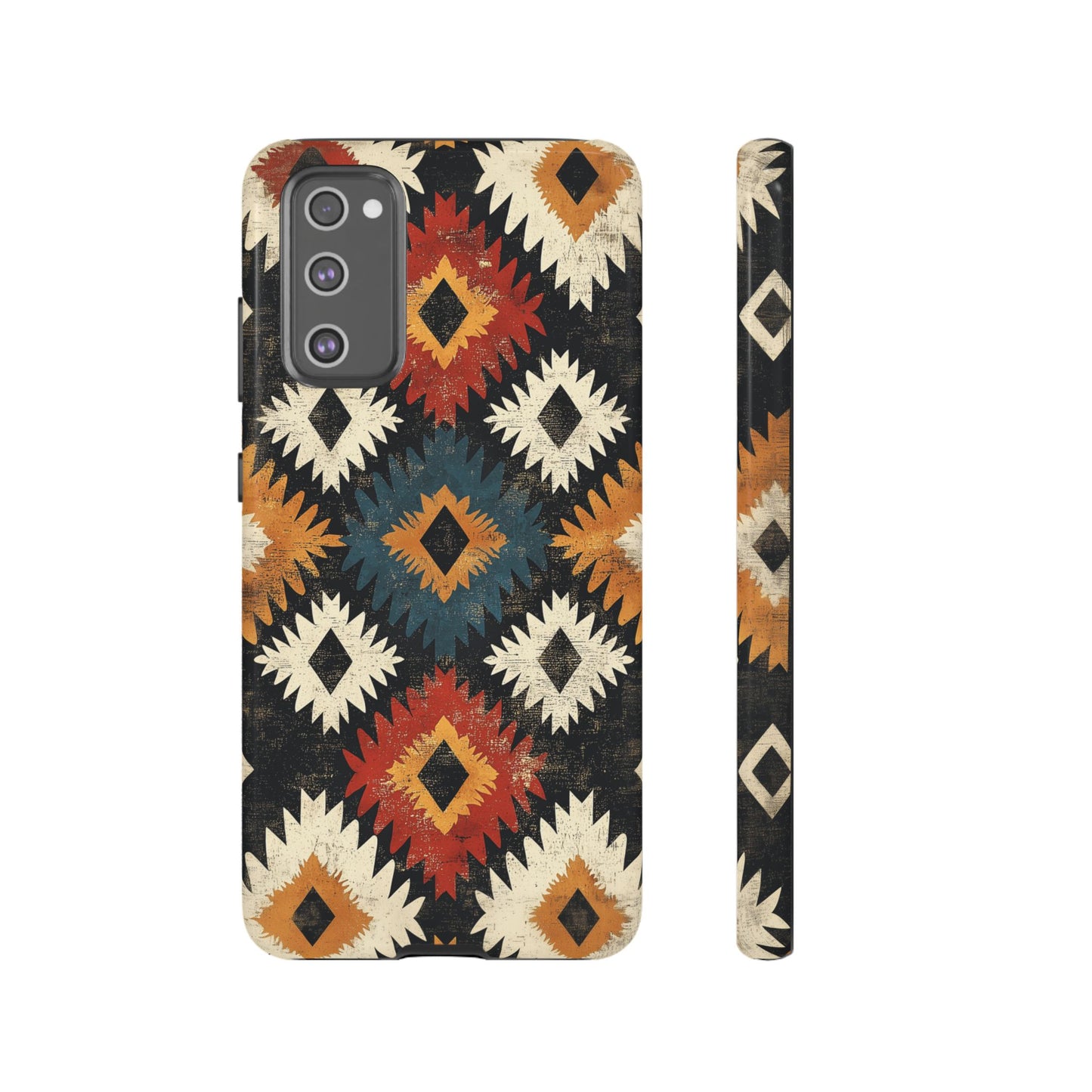 Rustic Tribal Sunburst Tough Samsung Galaxy Case – Vibrant Geometric Design, Dual - Layer Protection - BOGO Cases