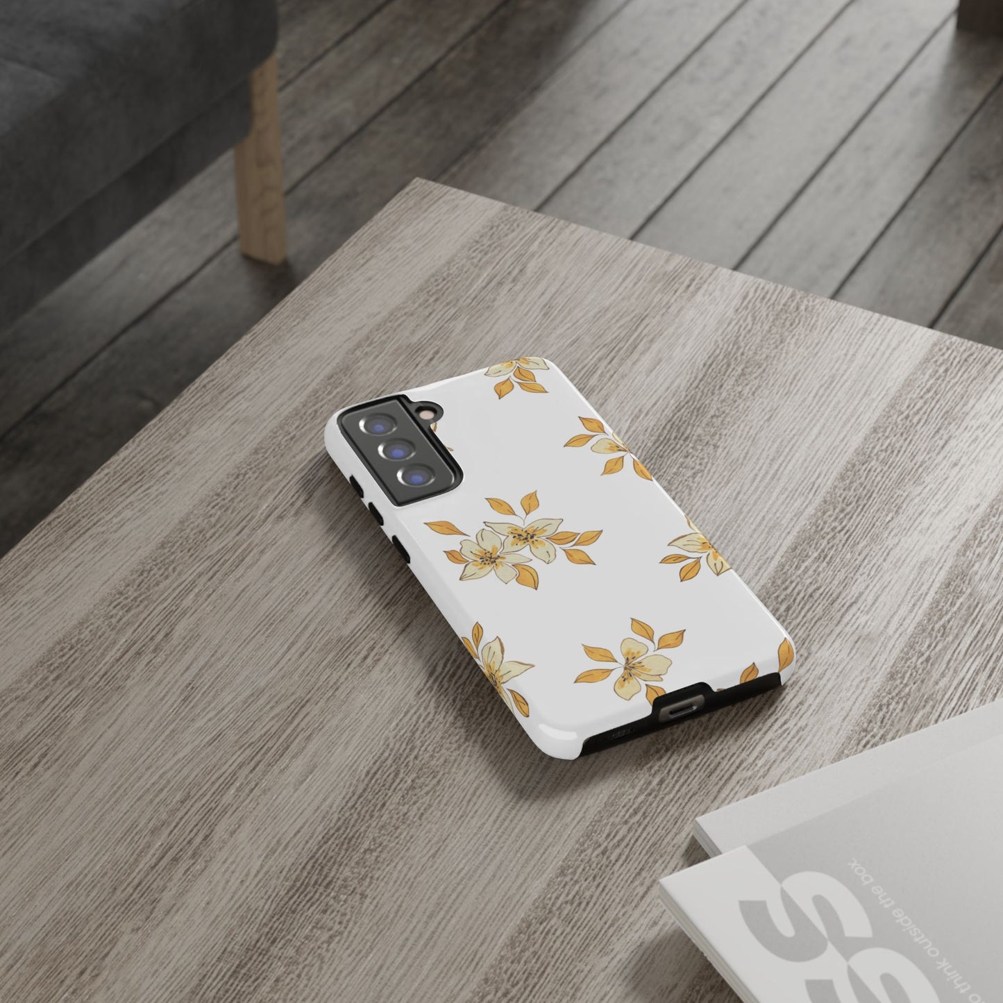 Delicate Yellow Blossom Samsung Galaxy Case – Minimalist Floral Design with Matte Finish