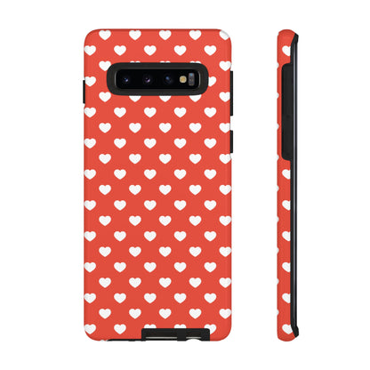 White Hearts on Red Samsung Case