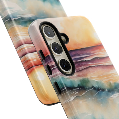 Sunset Waves Samsung Galaxy Case – Vibrant Watercolor Design