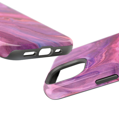 Lavender Dreamscape – MagSafe Case with Abstract Purple & Pink Marble Art