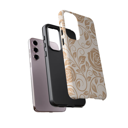 Vintage Rose Vine Tough Samsung Galaxy Case – Elegant Floral Pattern with Dual-Layer Protection