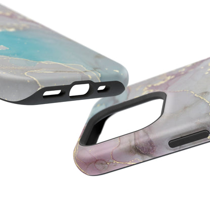 Sky Blue & Purple Marble Wave – MagSafe Case with Dreamy Marble Design