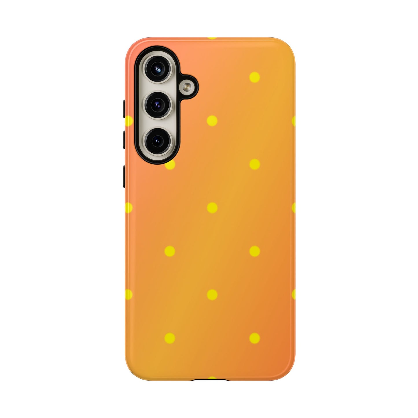 Sunset Gradient Polka Dots Samsung Galaxy Case – Shockproof, Matte Finish, Dual-Layer Protection