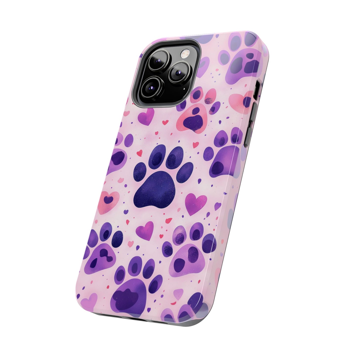 Purple Paw Print iPhone Case - Playful Pet Lover’s Protective Cover