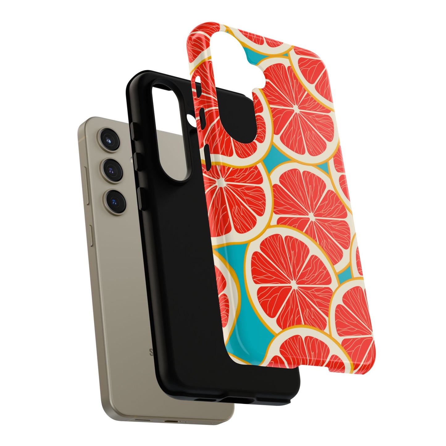 Ruby Grapefruit Pop Tough Samsung Galaxy Case – Vibrant Citrus Design, Shock - Resistant Protection - BOGO Cases