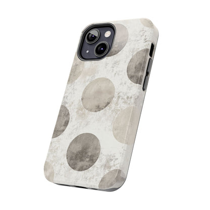 Vintage Polka Dot iPhone Case - Minimalist Neutral Protective Cover