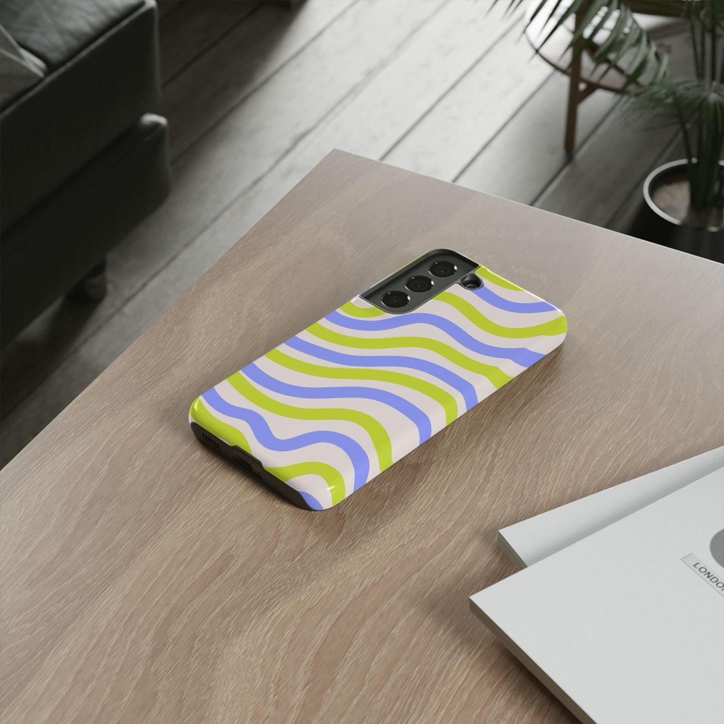 Neon Wave Samsung Galaxy Case – Bold Dual-Layer Protection with 70s-Inspired Vibe