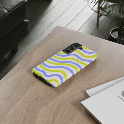 Neon Wave Samsung Galaxy Case – Bold Dual-Layer Protection with 70s-Inspired Vibe