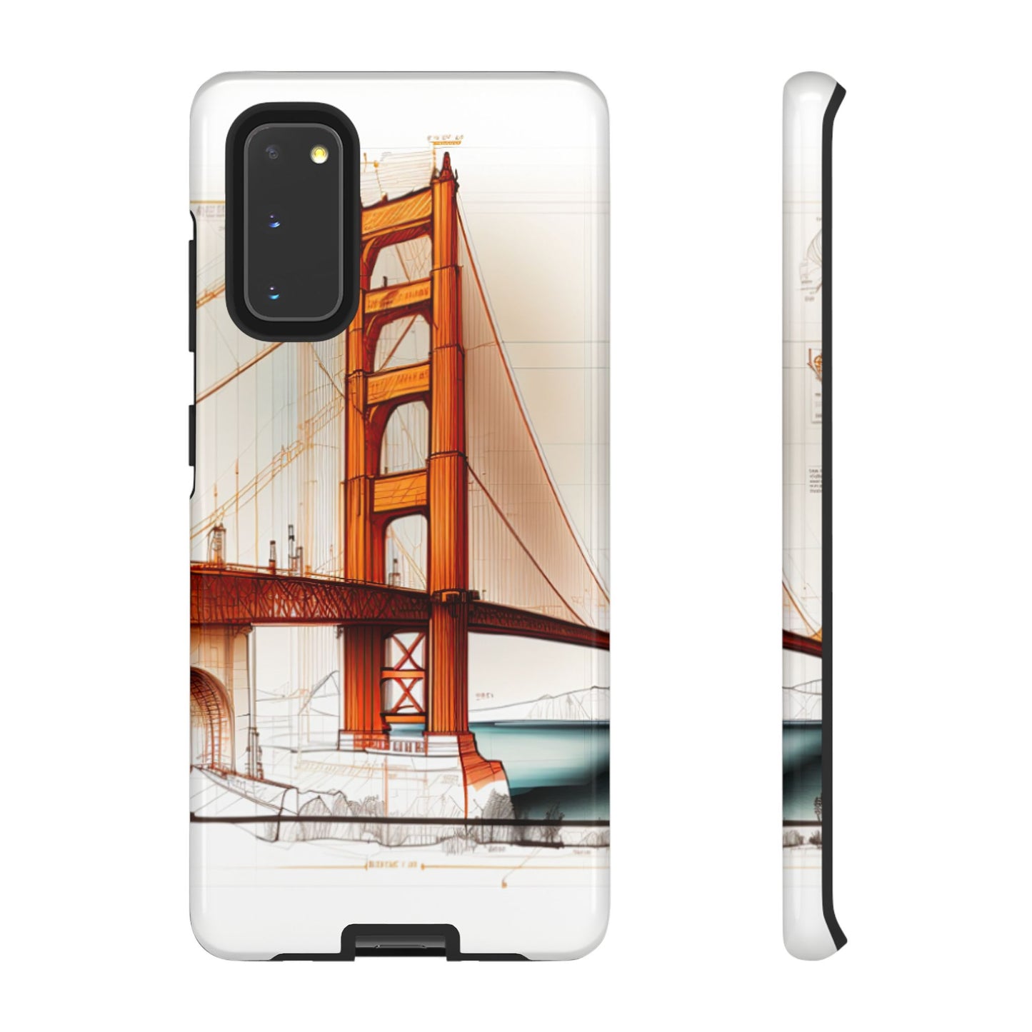 Golden Gate Bridge Samsung Galaxy Case - Architectural Sketch Design