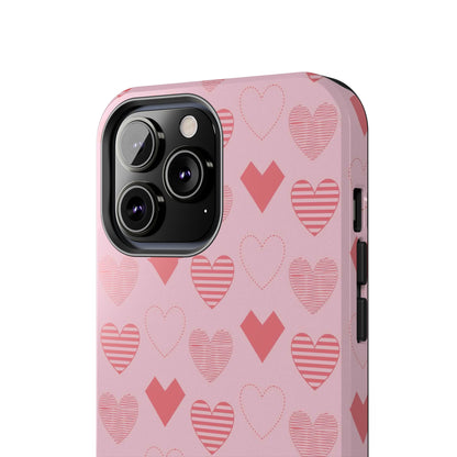 Striped Hearts iPhone Case