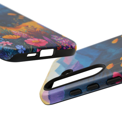 Vibrant Wildflower Mountain Samsung Galaxy  Case – Bold Nature Art, Dual-Layer Protection