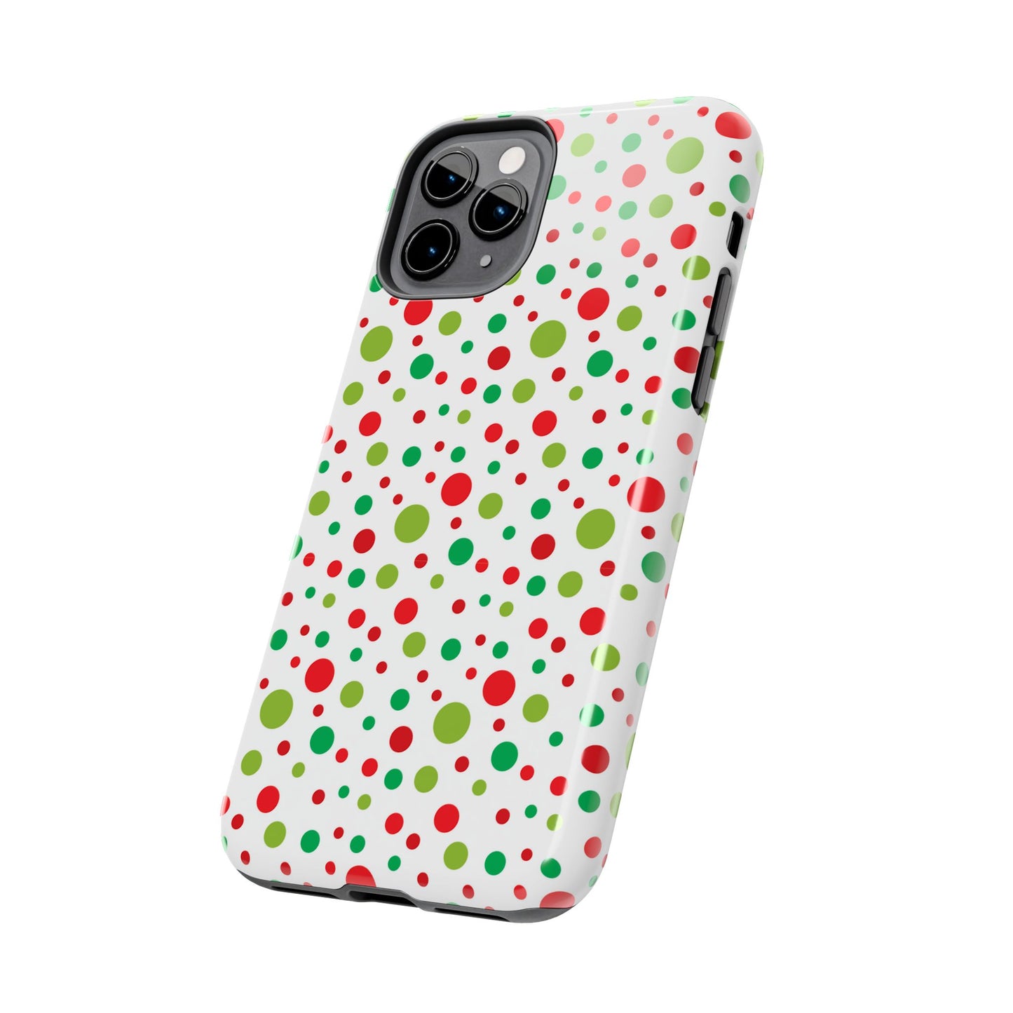 Red & Green Christmas Polka Dots – iPhone Case