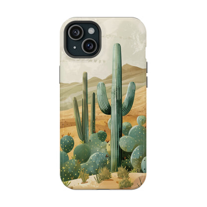 Desert Oasis MagSafe iPhone Case - Embrace the Western Spirit With Cactuses For Your iPhone 15, 14, 13, Pro, Plus, & Pro Max