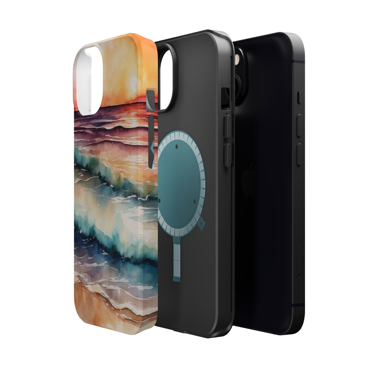 Sunset Waves MagSafe iPhone Case – Vibrant Watercolor Design