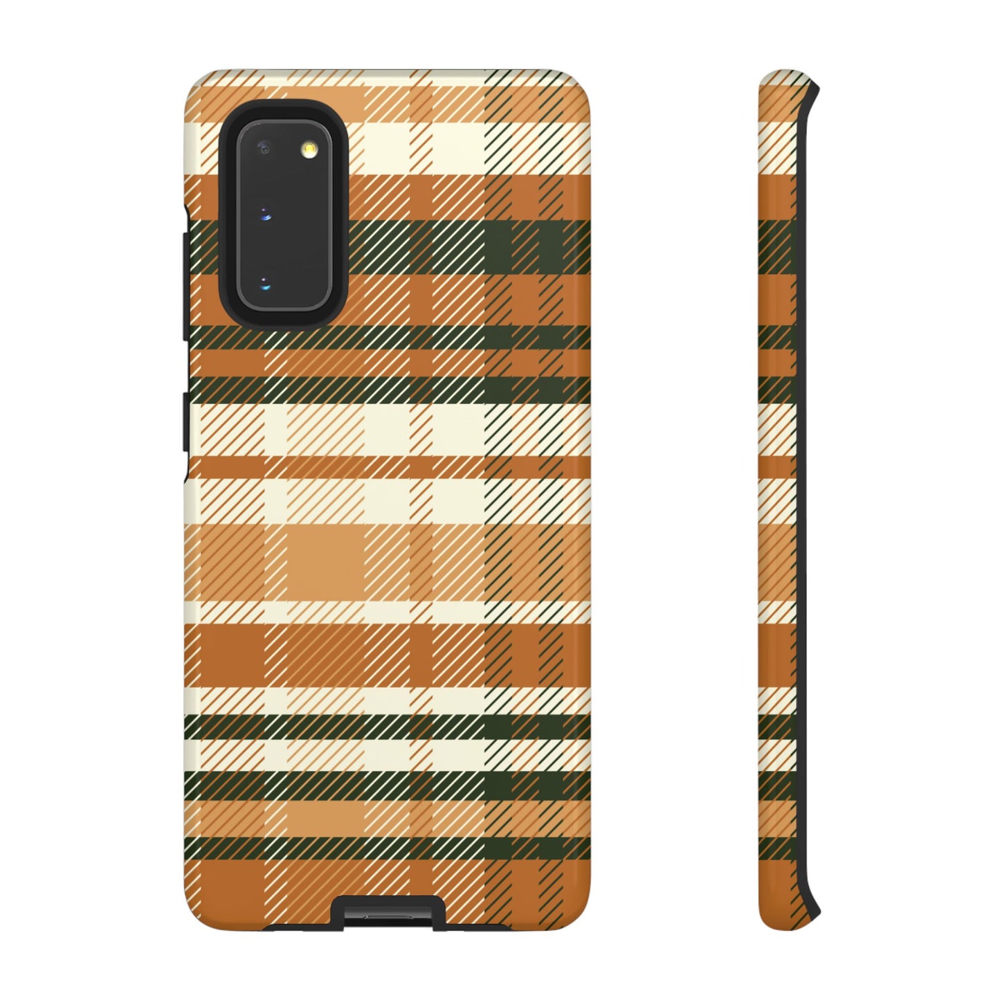 Samsung Galaxy Case - Pumpkin Spice Plaid Design