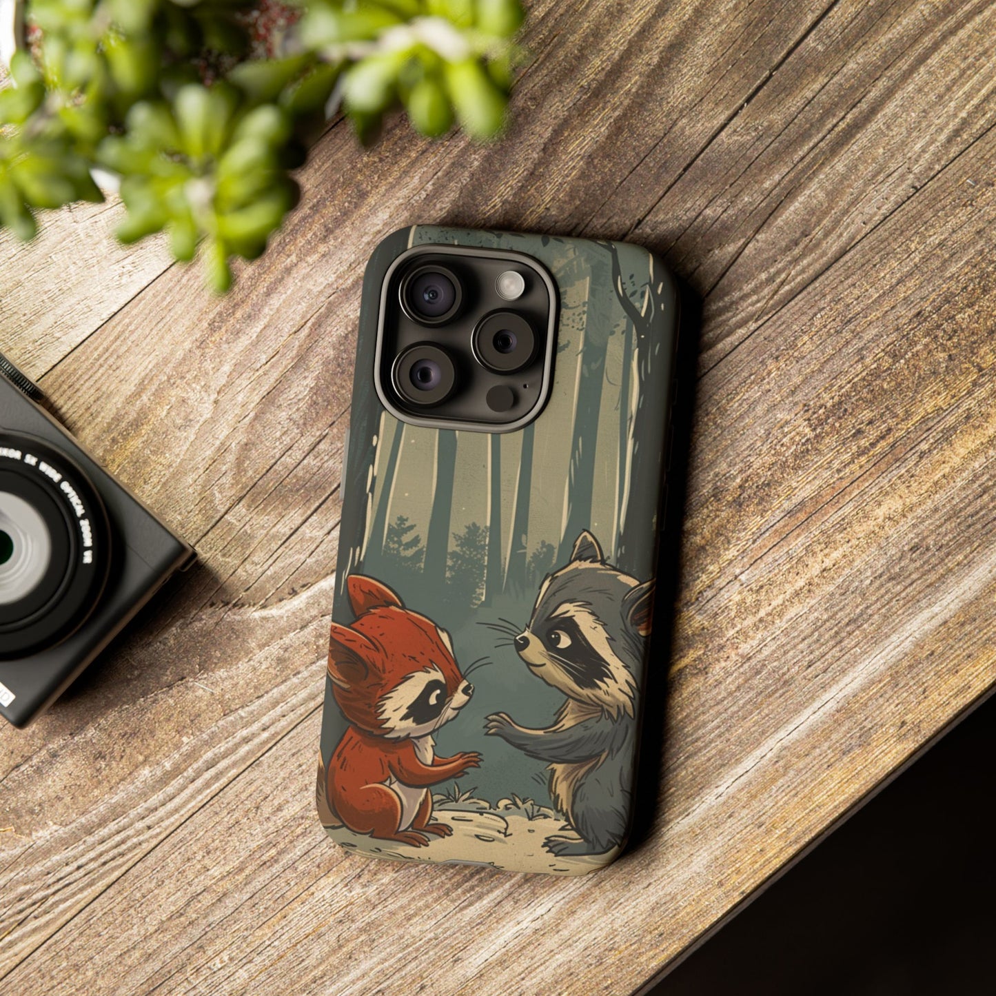 Whimsical Woodland Raccoons Phone Case