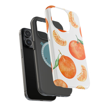 Tangerine Dreams Tough MagSafe iPhone Case – Watercolor Orange Design, Shockproof Dual Protection