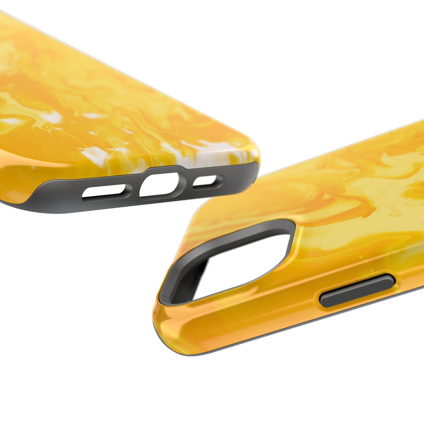 Luxe Yellow Marble MagSafe iPhone Case – Bold Golden Elegance with Magnetic Precision