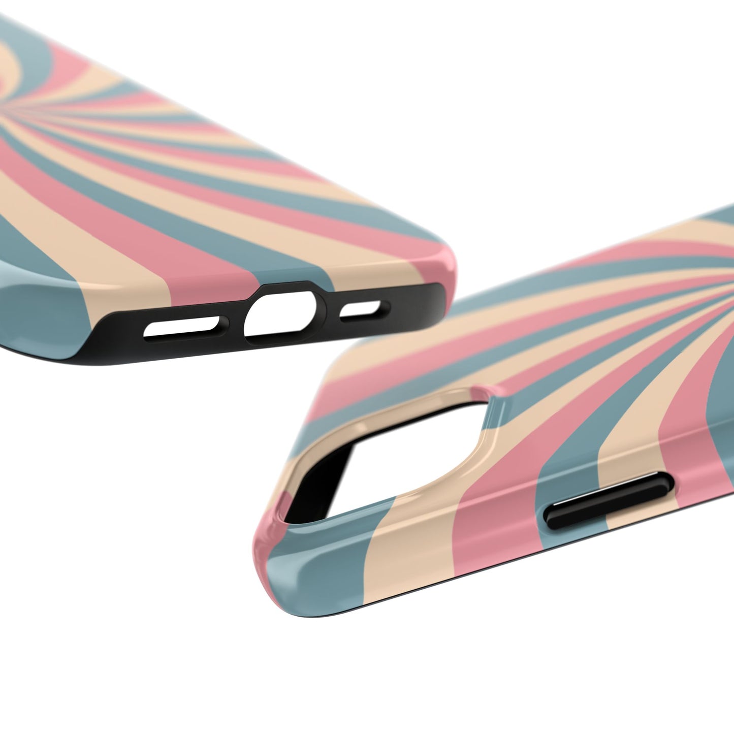 Vintage Pastel Swirl iPhone Case – Dual-Layer Protection with 70s-Inspired Design