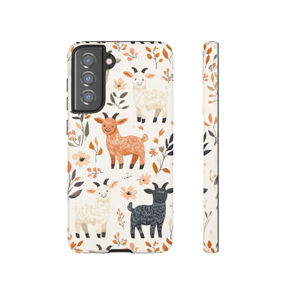 Samsung Galaxy Case: Smiley Goats & Dried Flowers – Vintage Charm