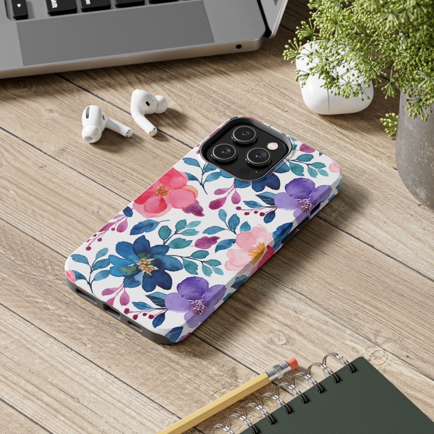 Mystic Bloom – iPhone Case with Elegant Watercolor Floral Design