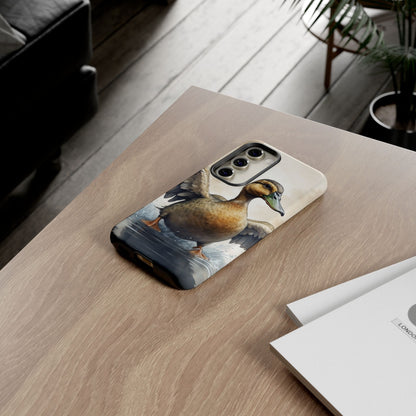 Graceful Duck in Watercolor Scene - Samsung Galaxy Case