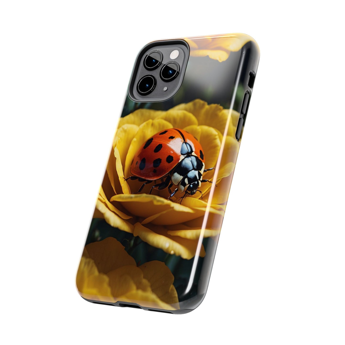 iPhone Case: Ladybug on Yellow Petals