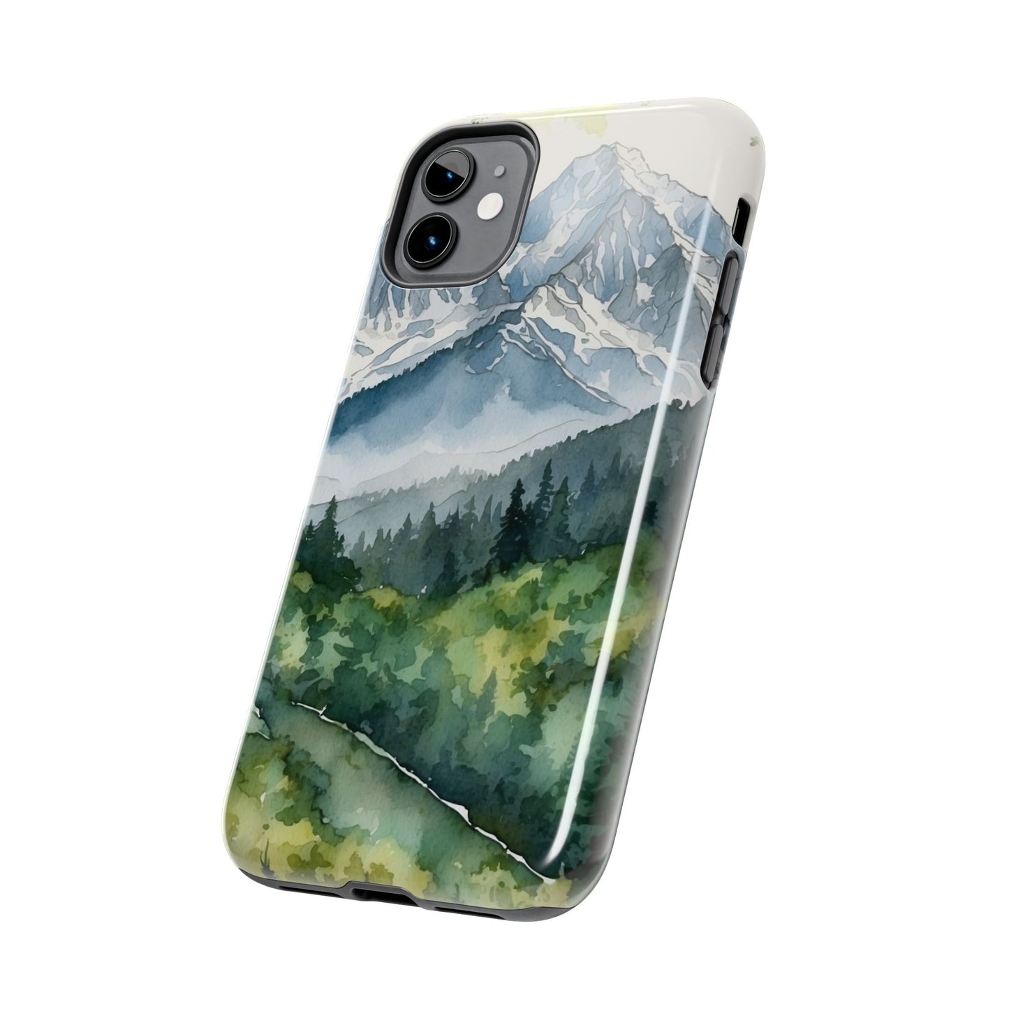 Watercolor Alpine Mountainscape - iPhone Case