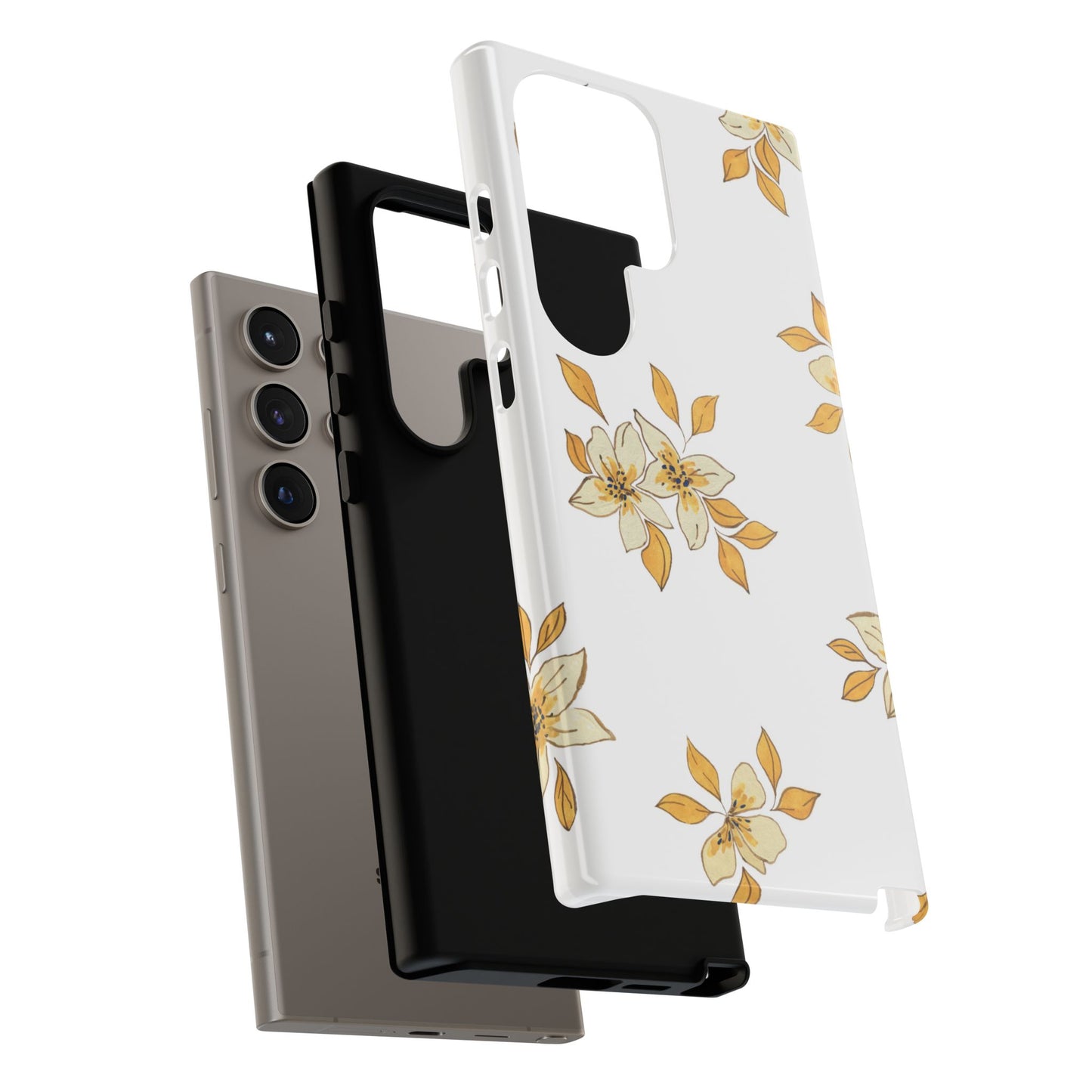 Delicate Yellow Blossom Samsung Galaxy Case – Minimalist Floral Design with Matte Finish