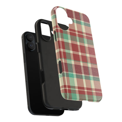 Red & Cream Vintage Plaid – Durable & Stylish iPhone Case