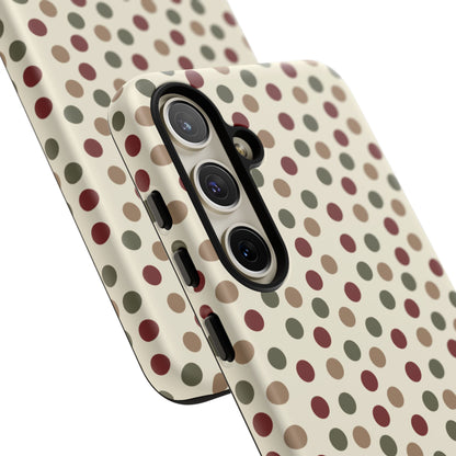 Festive Red & Green Polka Dots on Cream – Samsung Galaxy Case