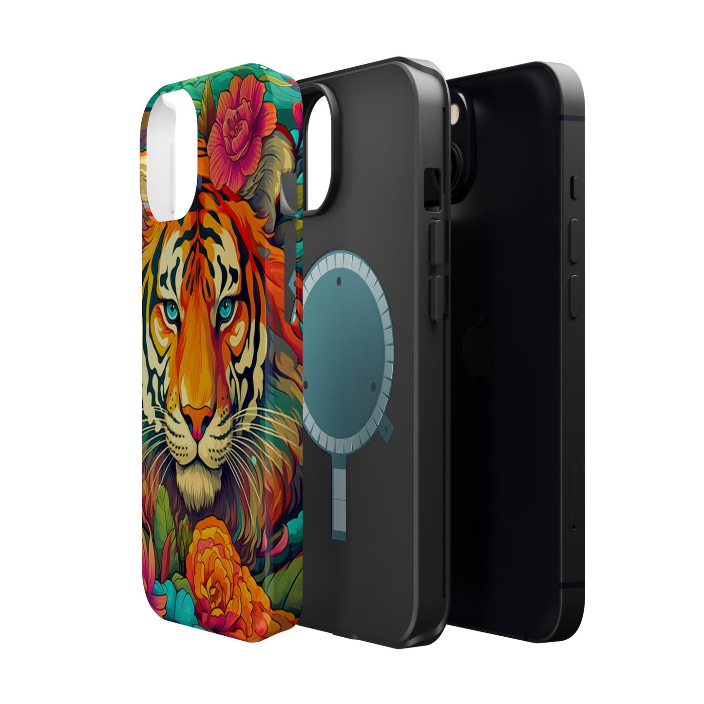 Fierce Rainbow Tiger Art - MagSafe iPhone Case