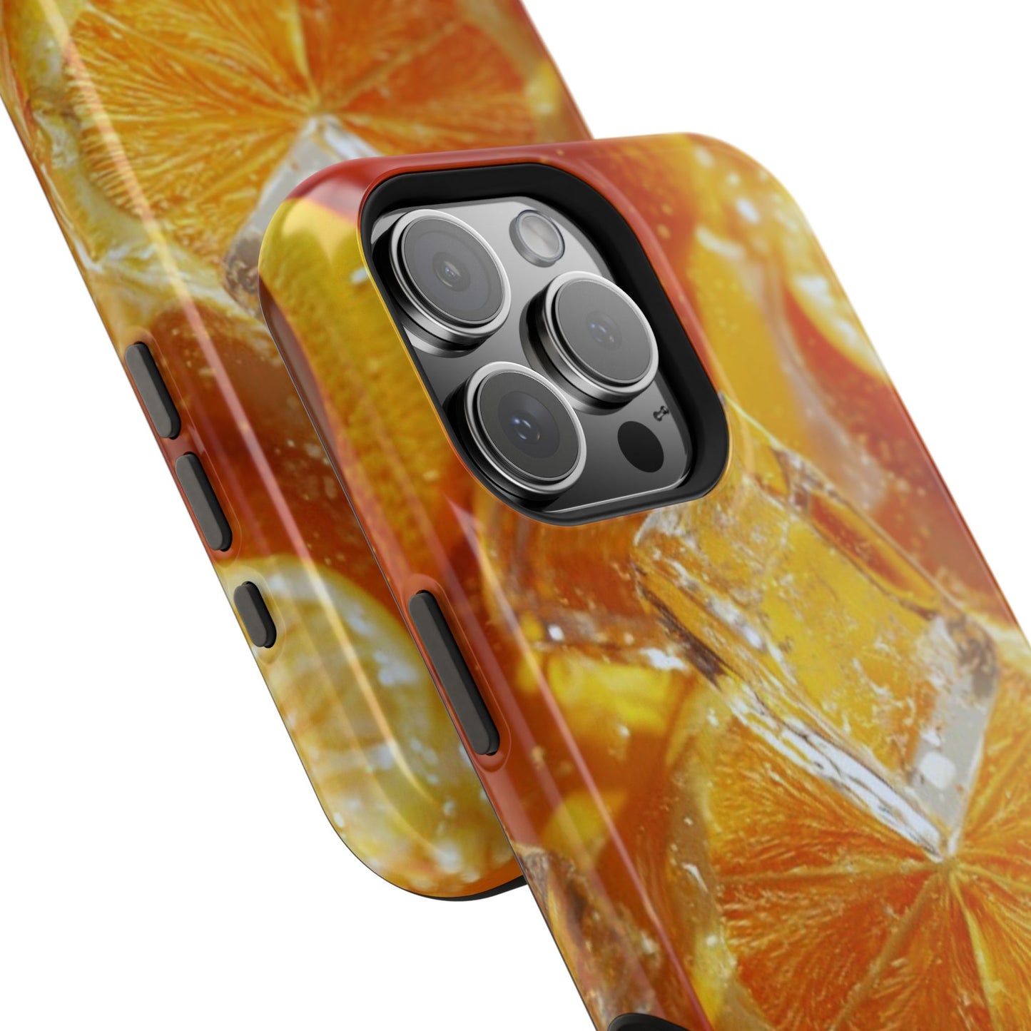 Citrus Orange Splash MagSafe iPhone Case – Dual-Layer Tough Protection, Vibrant Summer Design