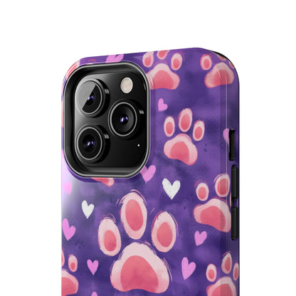 Bold Paw Print iPhone Case - Vibrant Pet-Themed Protective Cover