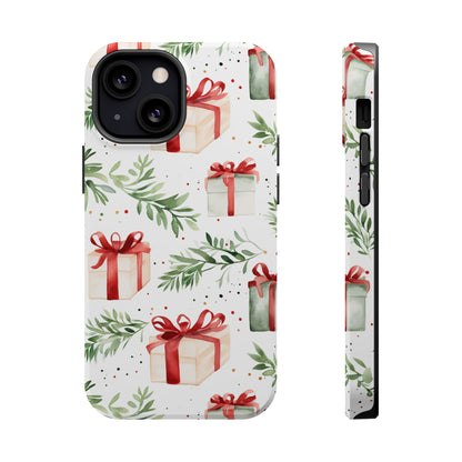 Watercolor Holiday Gifts & Greenery - MagSafe iPhone Series Case