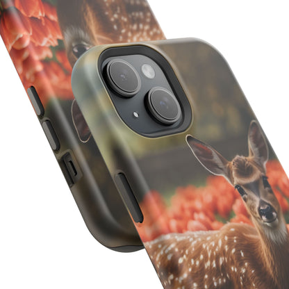 Fawn Among Tulips MagSafe iPhone Case