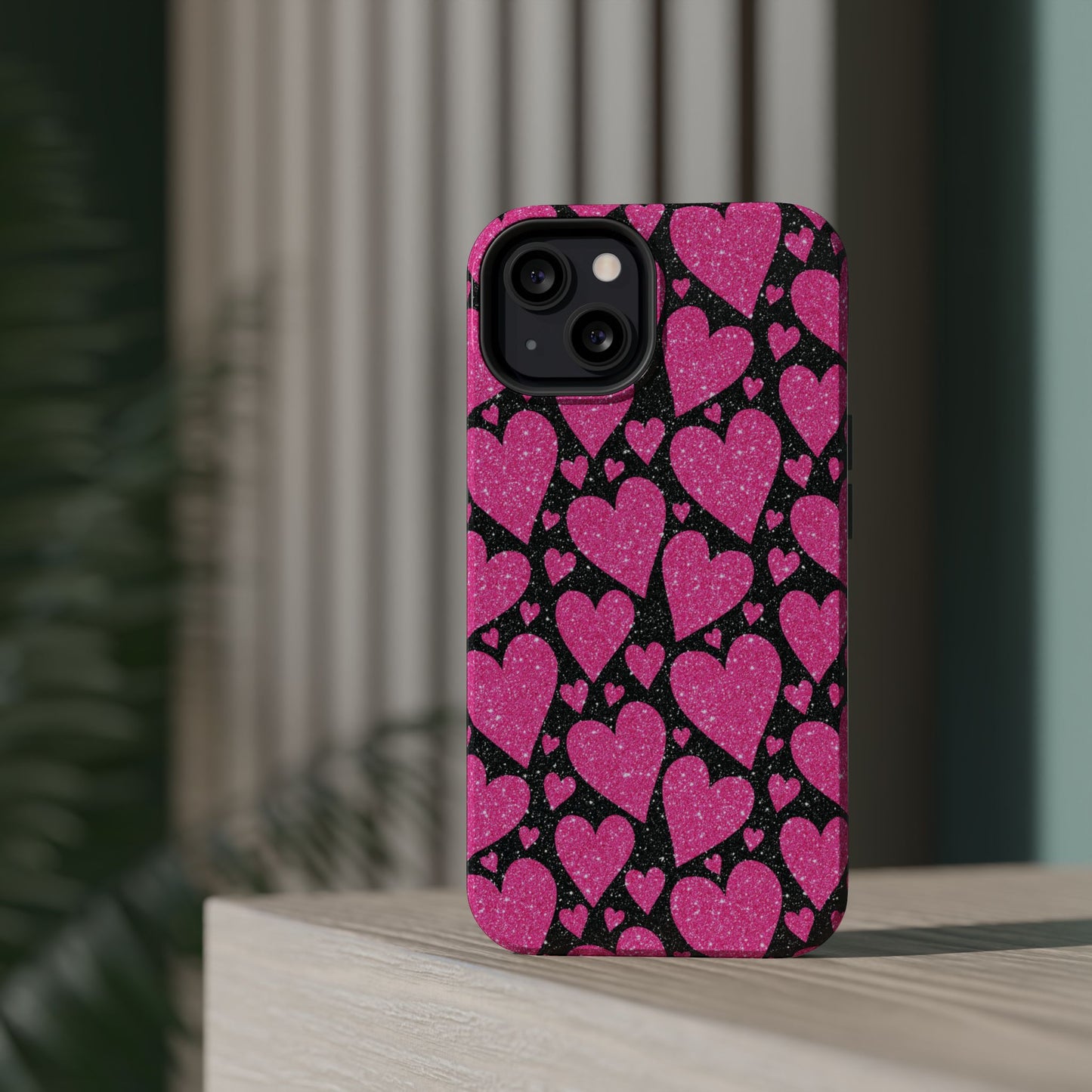 Glitter Hearts MagSafe iPhone Case