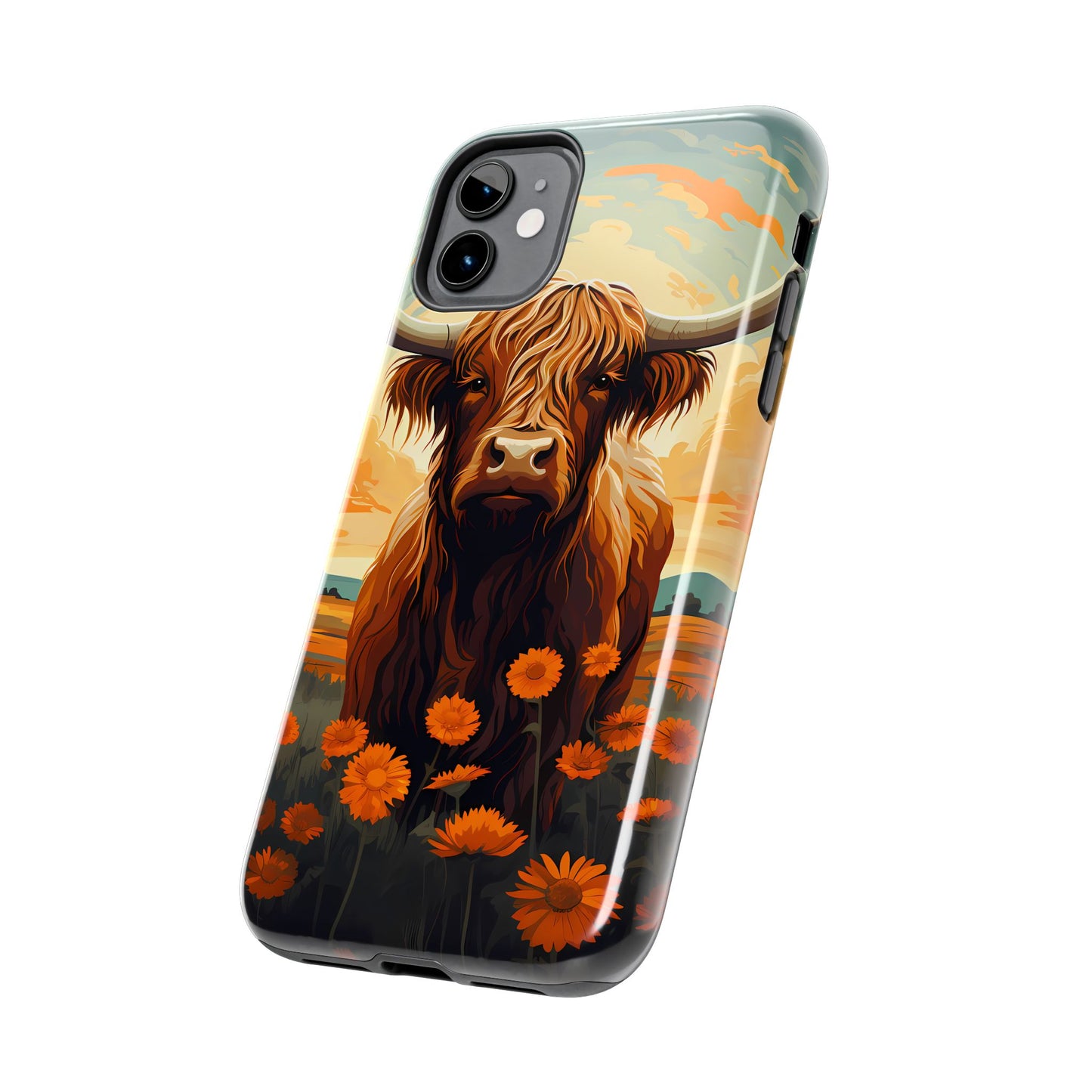 Highland Cow Case | Rustic Farmhouse Floral Design