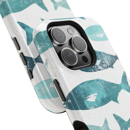 Vintage Blue Fish Print - MagSafe iPhone Series Case