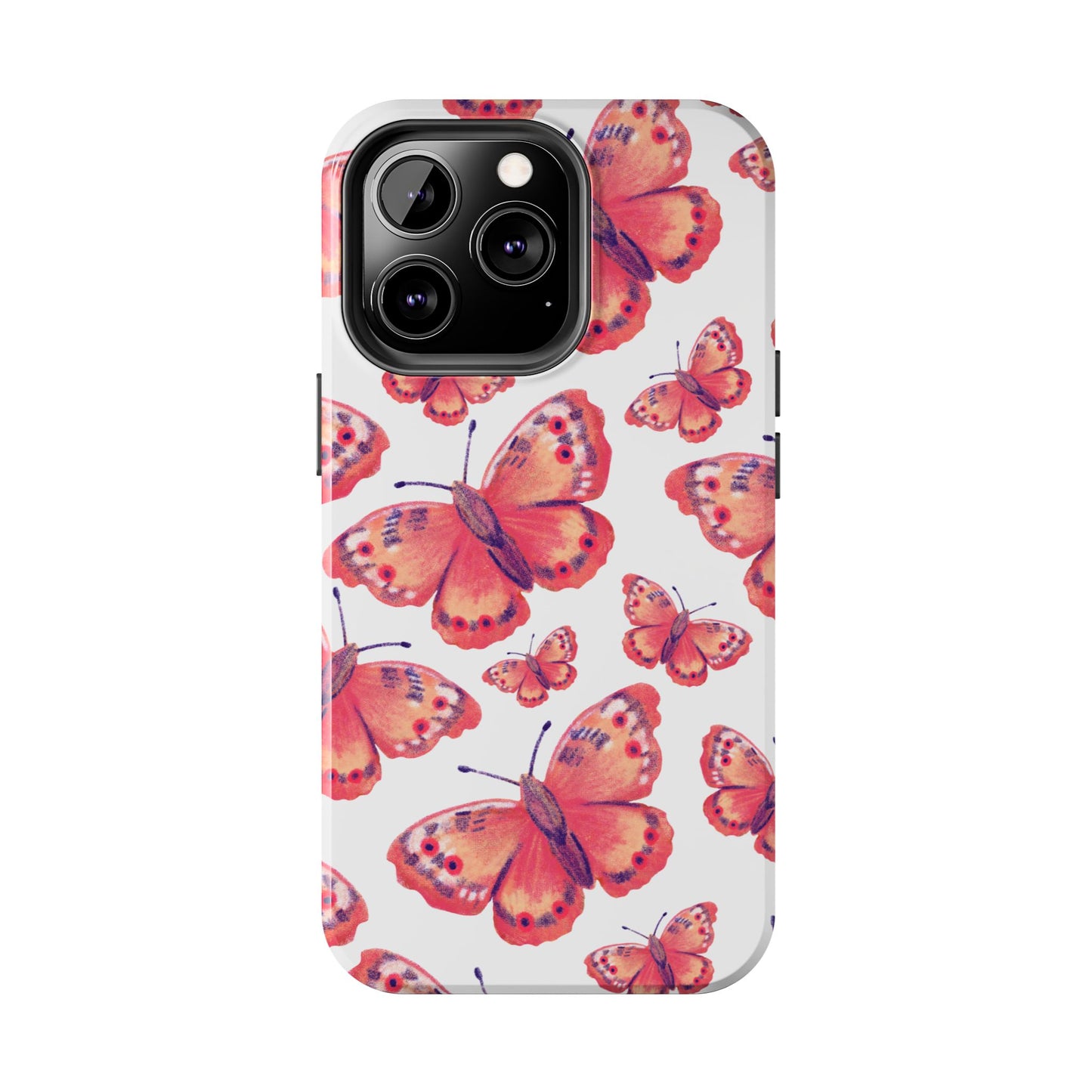 Coral Butterfly iPhone Case – Slim, Protective Design with Bold Watercolor Print