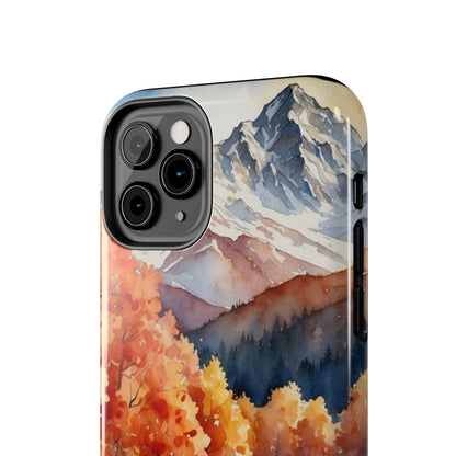 Watercolor Autumn Forest and Mountains - iPhone Case